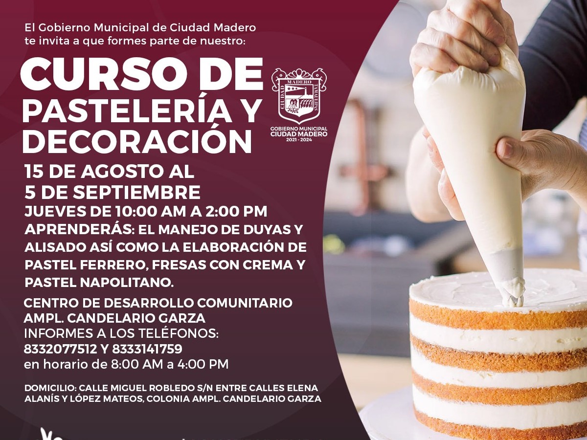 Invitan a Participar en Cursos de Repostería