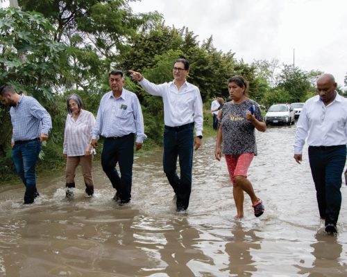 Erasmo González ordena liberar desfogue de aguas en drenes pluviales